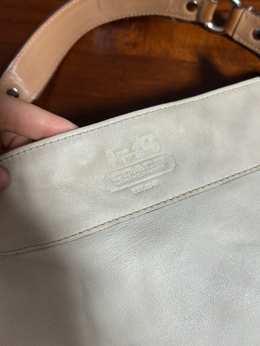 Coach Zoe Off White Leather Hobo Shoulder Bag - Two-Toned